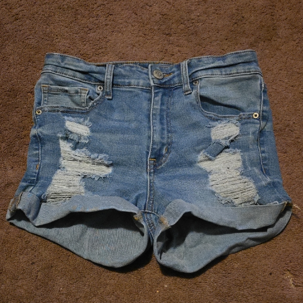 Aeropostale Blue Distressed Jean Shorts
